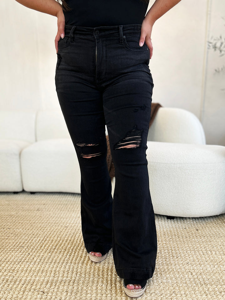 Judy Blue High Waist Distressed Flare Jeans