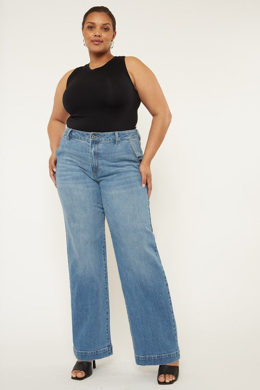 High Rise Trouser Wide Leg Jeans