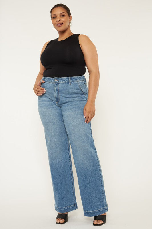 High Rise Trouser Wide Leg Jeans