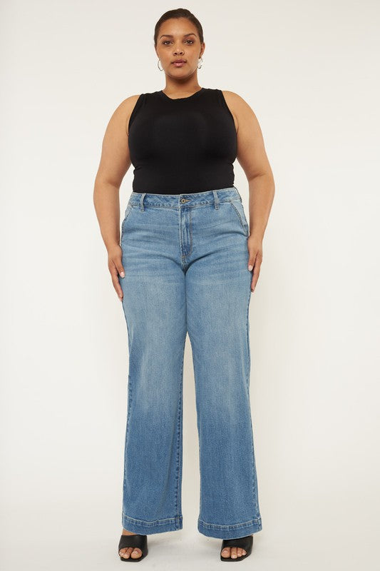 High Rise Trouser Wide Leg Jeans