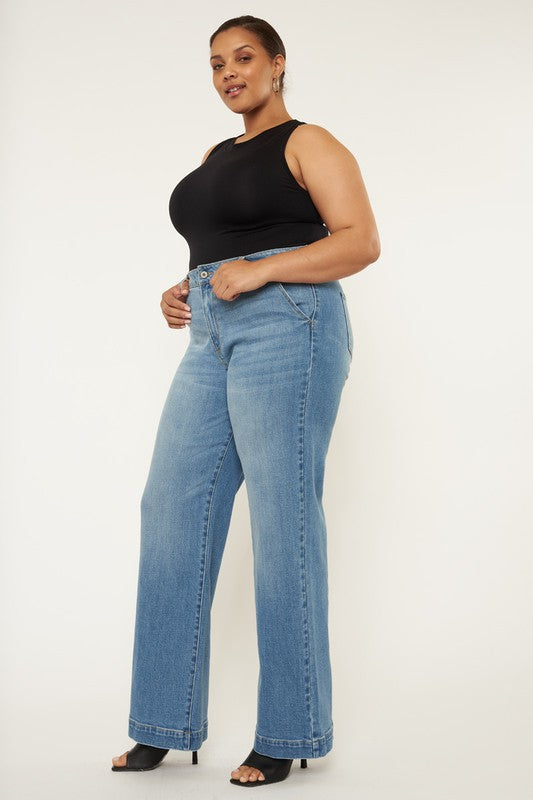 High Rise Trouser Wide Leg Jeans