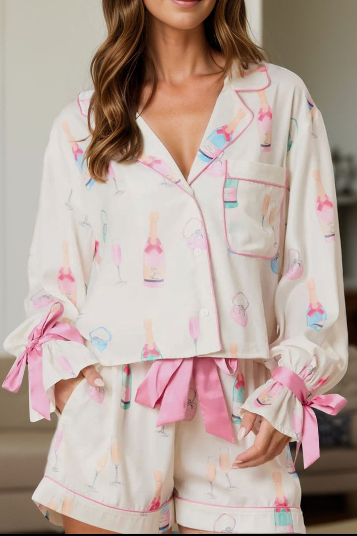 Bow Printed Lounge Set