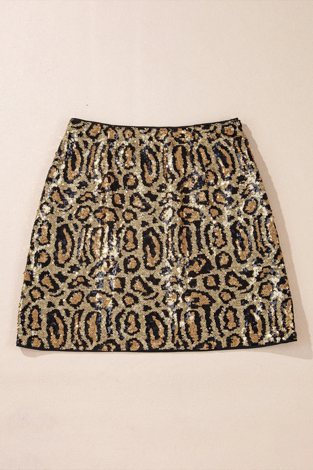 Sequin Leopard Mini Skirt